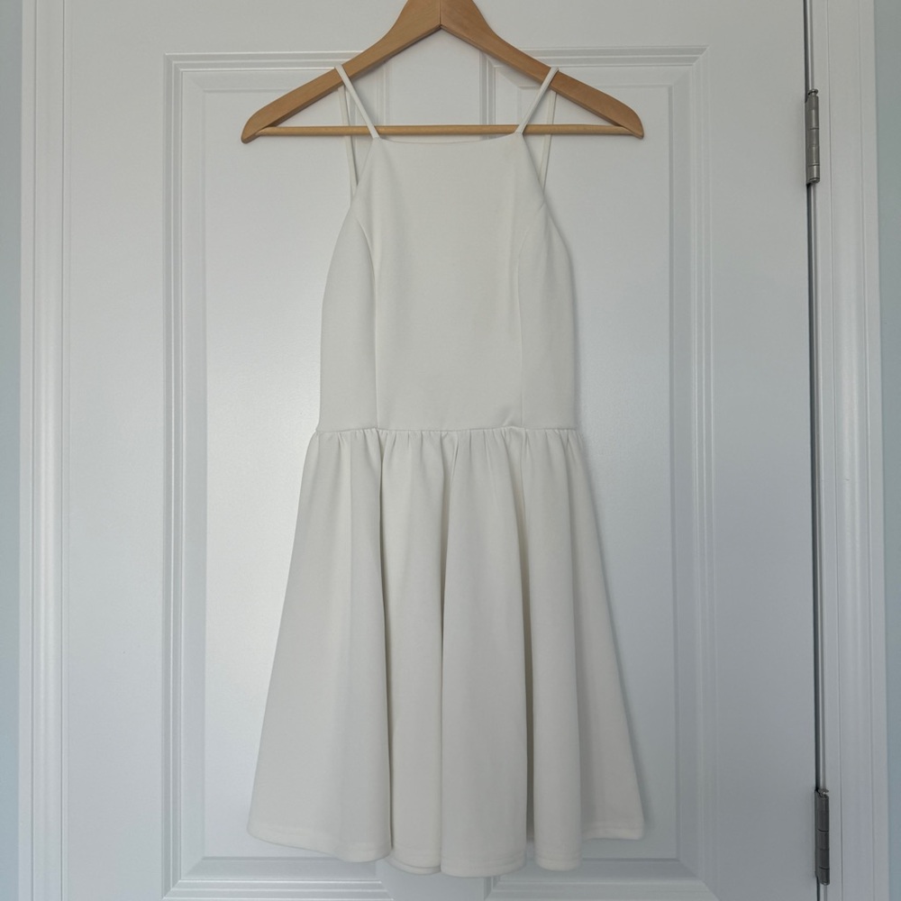 Windsor white mini dress high neck low back small